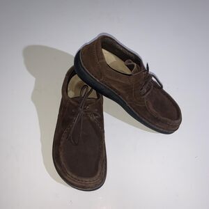 Footprints Birkenstock Shoes Womens Size 7 Brown Suede Lace Up Oxford Comfort